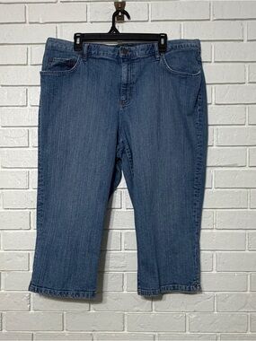 Lauren Ralph Lauren 18W Classy Midcalf Cropped Jeans Plus Size Denim